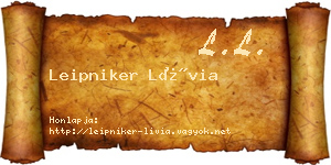 Leipniker Lívia névjegykártya